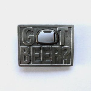 Got Beer? Vintage 1990s Pewter Belt Buckle